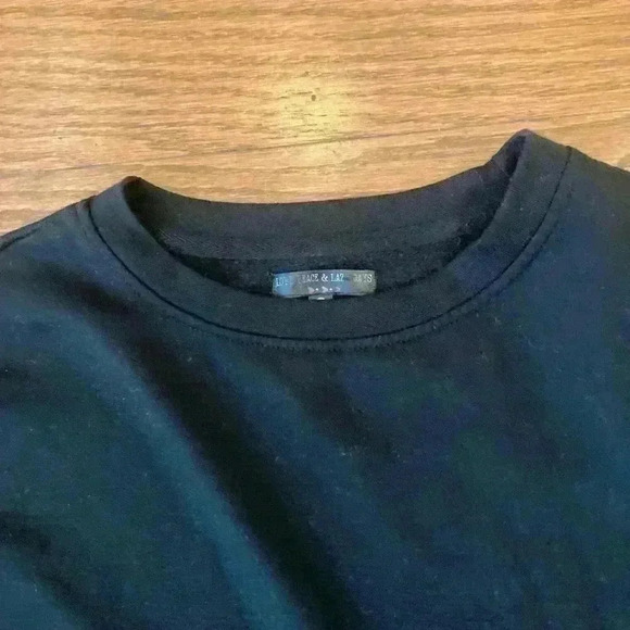 Grommet Laced Cropped Sweatshirt Size Small - Picture 5 of 6